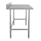 Flash Furniture Reese 430 Stainless Steel 18 Gauge Open Base Kitchen Prep and Work Table w/4-in Backsplash NH-WT-3072-OG-B4-GG - alternate 2